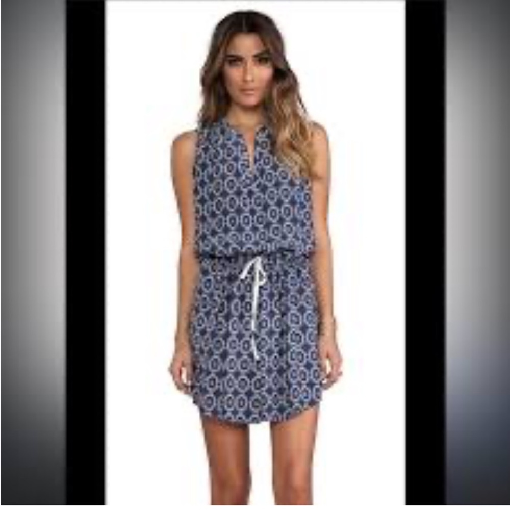 Ulla Johnson Navy Geometric Mini Dress